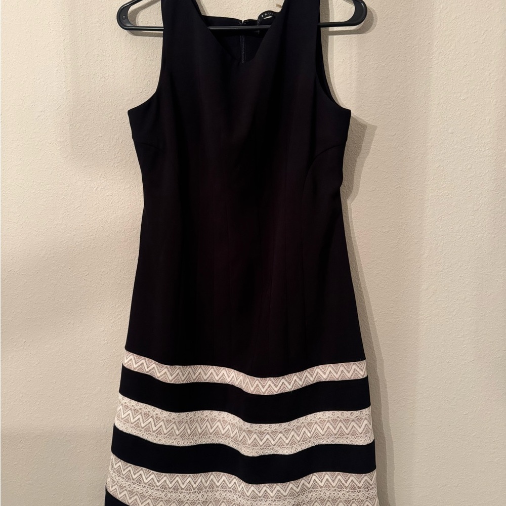 Ivanka Trump Black and White Midi Dress